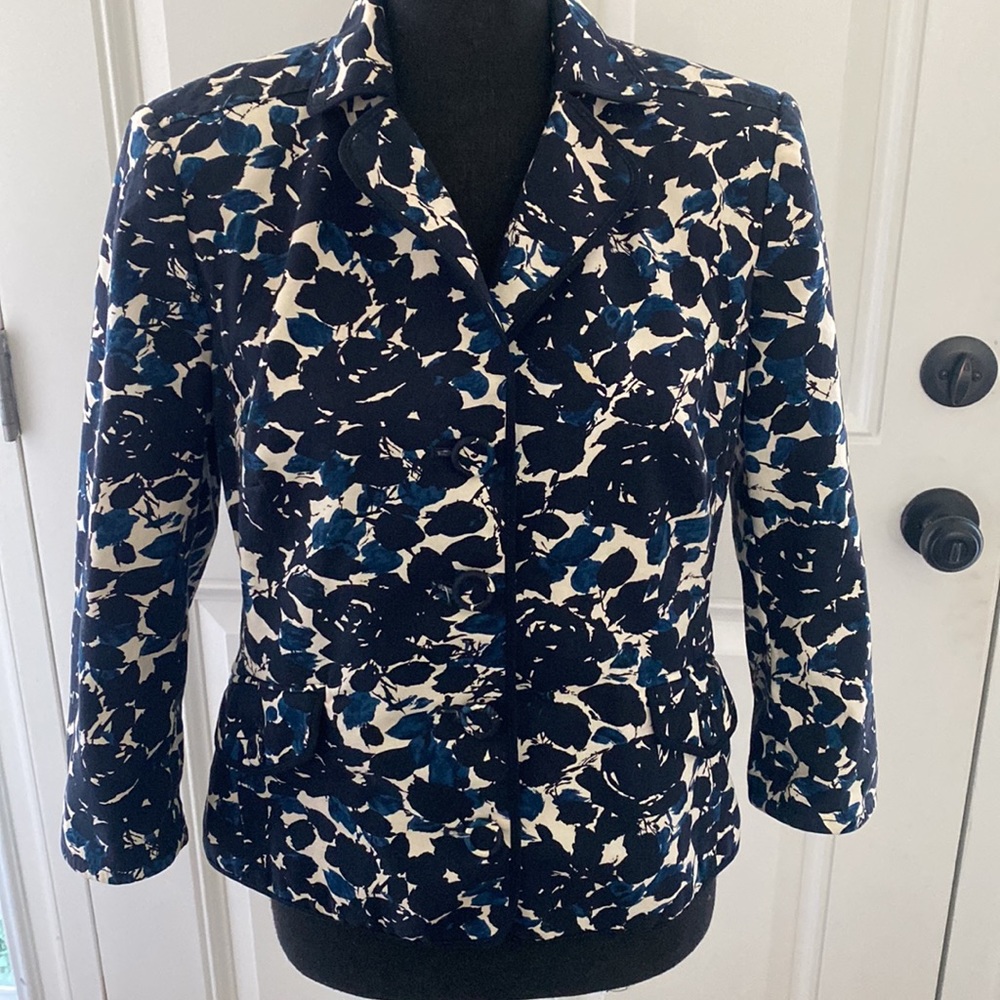 J.Crew Blue & White Blazer Size L